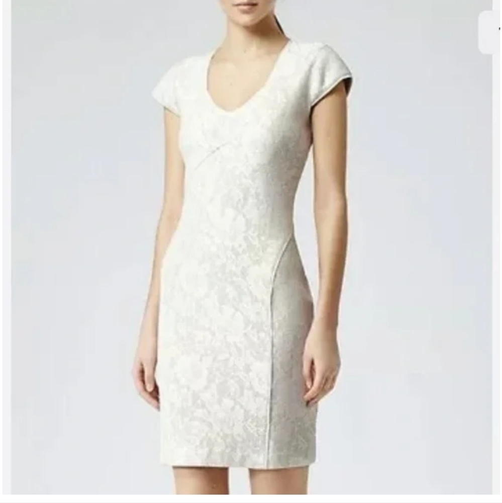 REISS Valentina Jersey Fitted White Dress